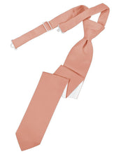 Cardi Pre-Tied Coral Luxury Satin Skinny Necktie