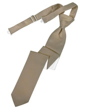 Cardi Pre-Tied Latte Luxury Satin Skinny Necktie