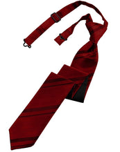 Cardi Pre-Tied Apple Striped Satin Skinny Necktie