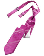 Cardi Pre-Tied Fuchsia Striped Satin Skinny Necktie