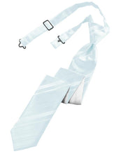Cardi Pre-Tied Light Blue Striped Satin Skinny Necktie