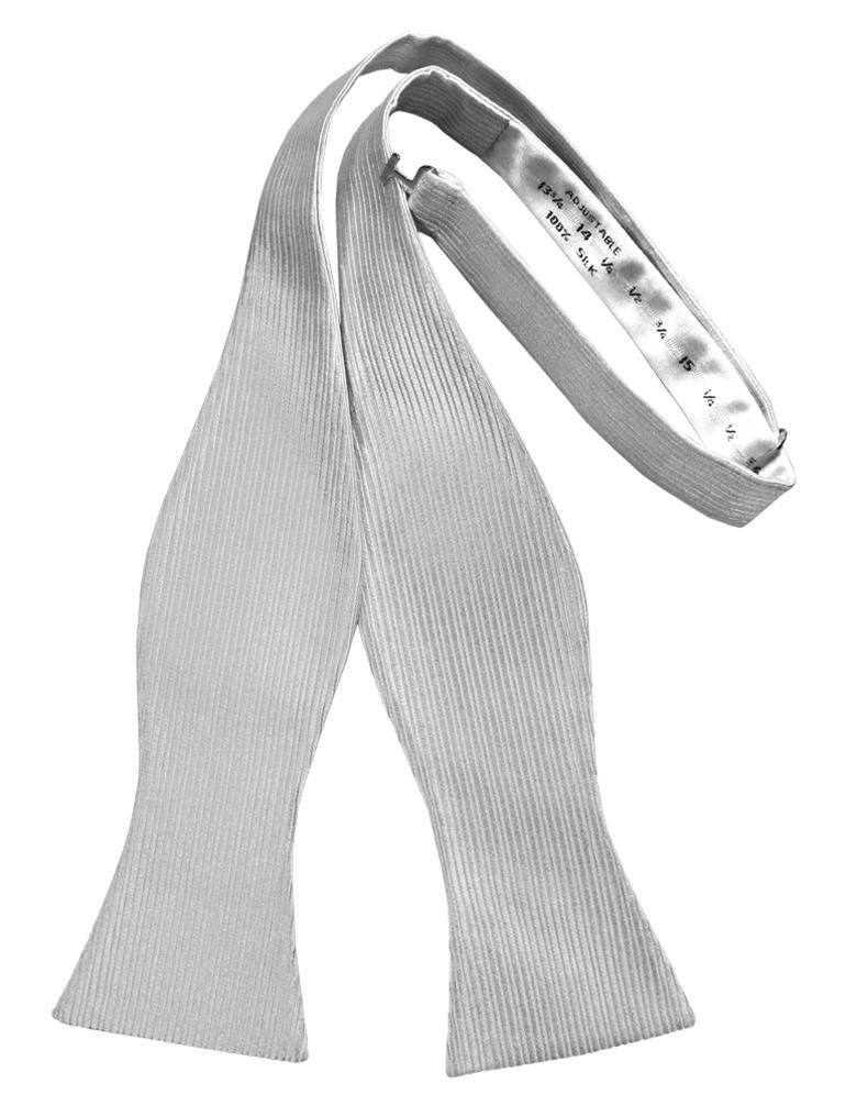 Cristoforo Cardi Silver Faille Silk Self Tie Bow Tie