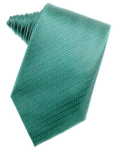 Cardi Self Tie Aqua Herringbone Necktie