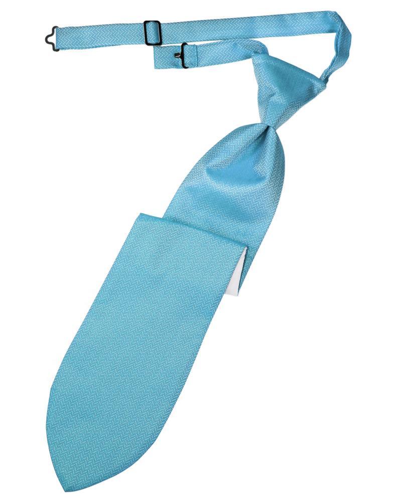 Cardi Ice Blue Herringbone Kids Necktie