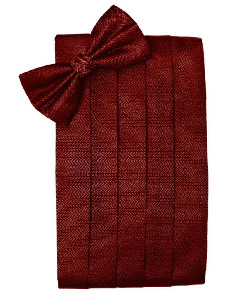 Cardi Claret Herringbone Cummerbund