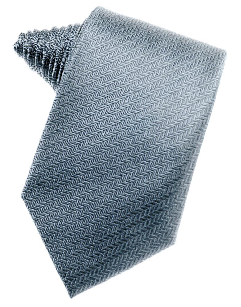 Cardi Self Tie Desert Blue Herringbone Necktie