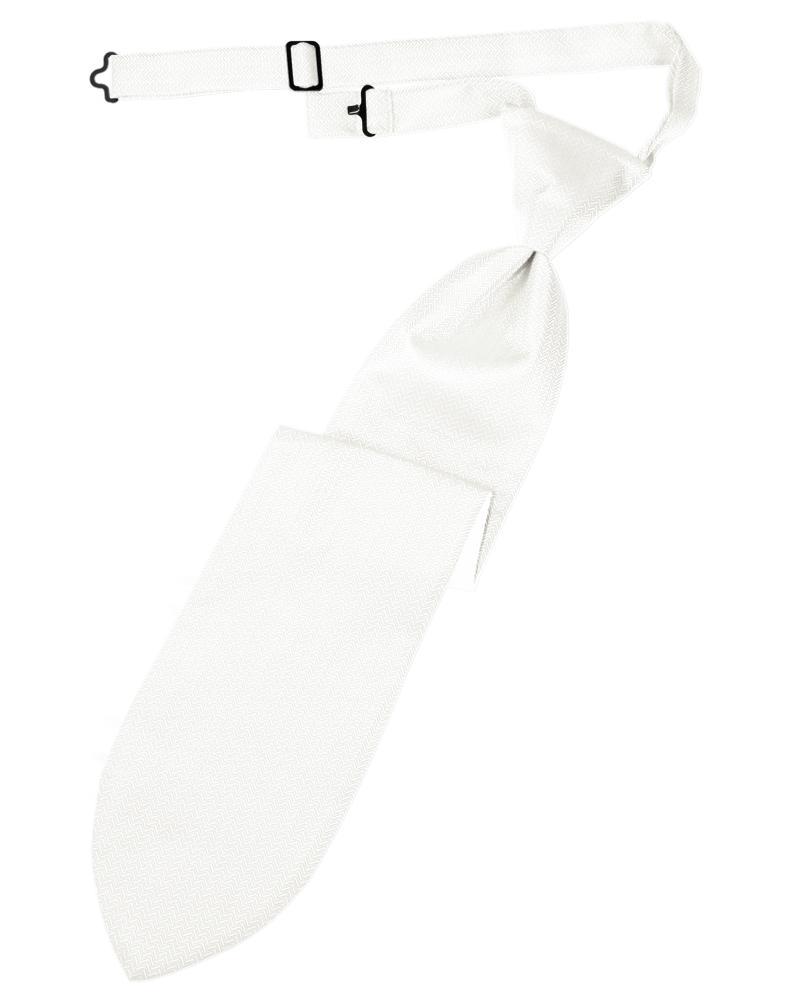 Cardi Diamond White Herringbone Kids Necktie