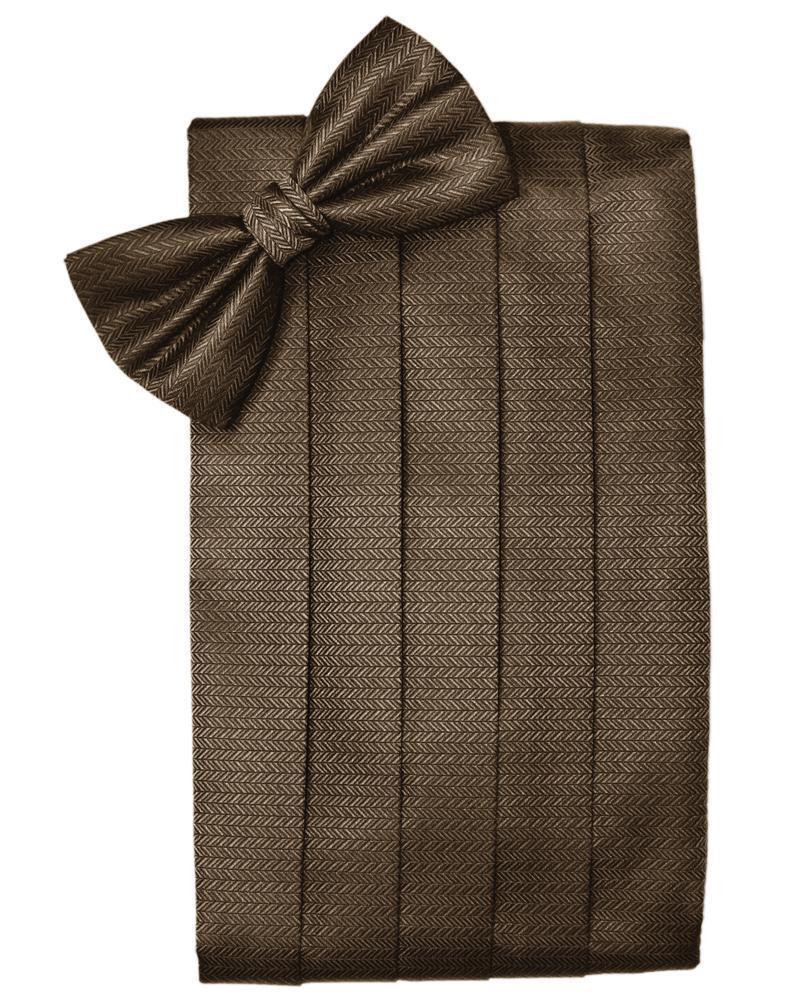 Cardi Espresso Herringbone Kids Cummerbund