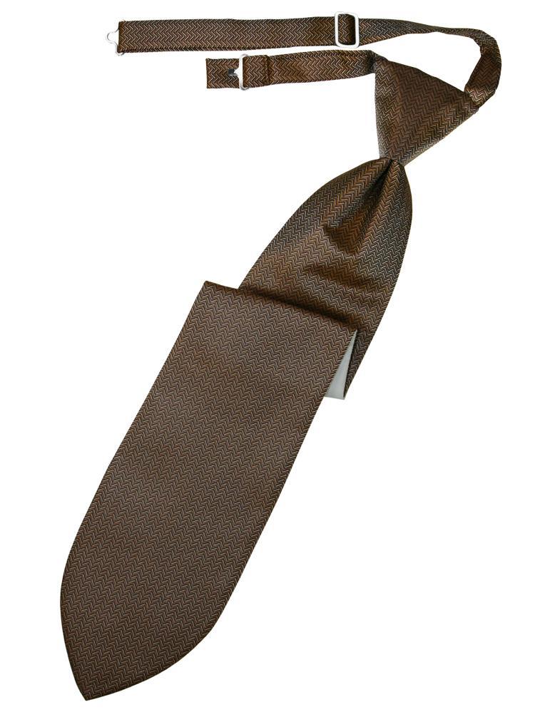 Cardi Pre-Tied Espresso Herringbone Necktie