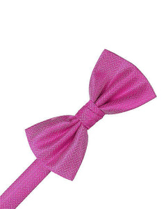 Cardi Fuchsia Herringbone Kids Bow Tie