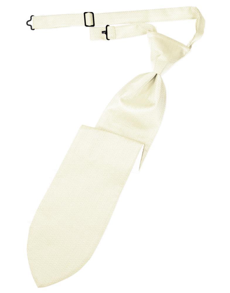 Cardi Ivory Herringbone Kids Necktie