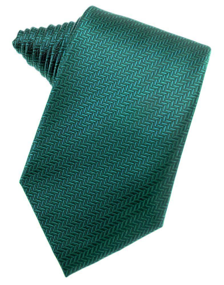 Cardi Self Tie Jade Herringbone Necktie