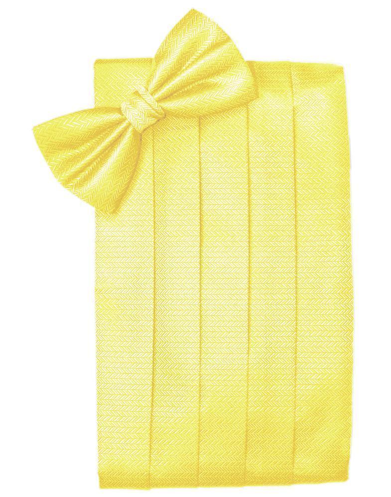 Cardi Lemon Herringbone Kids Cummerbund