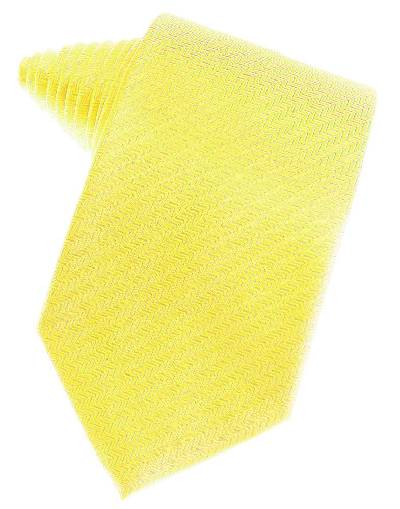 Cardi Self Tie Lemon Herringbone Necktie