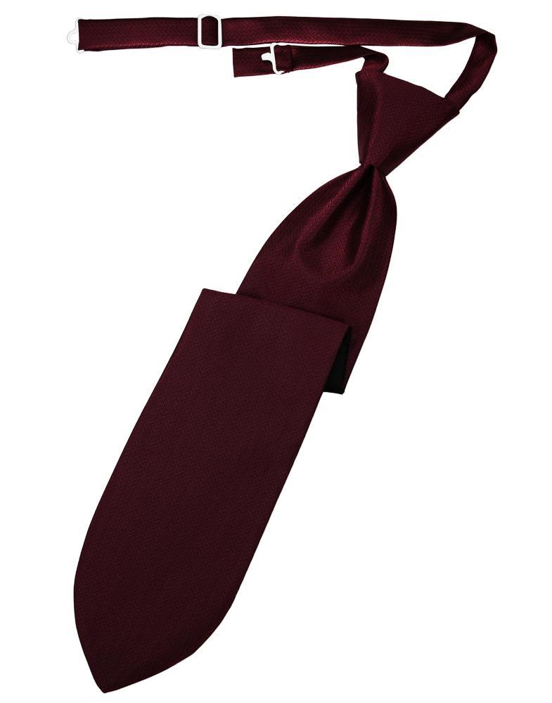 Cardi Merlot Herringbone Kids Necktie