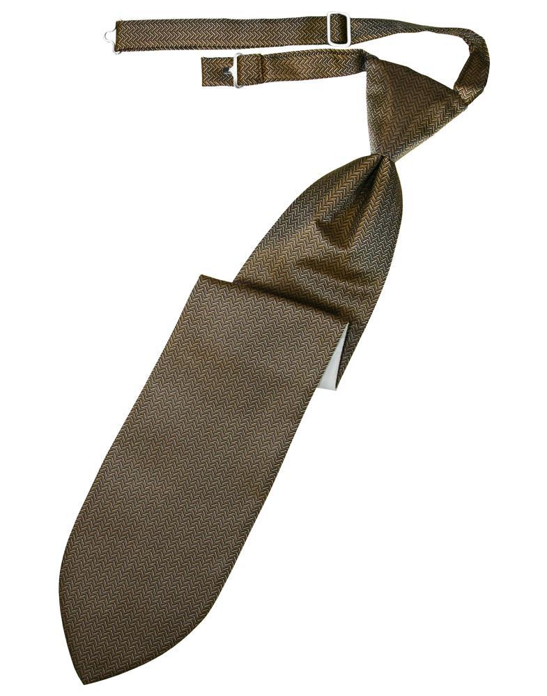 Cardi Pre-Tied Mocha Herringbone Necktie