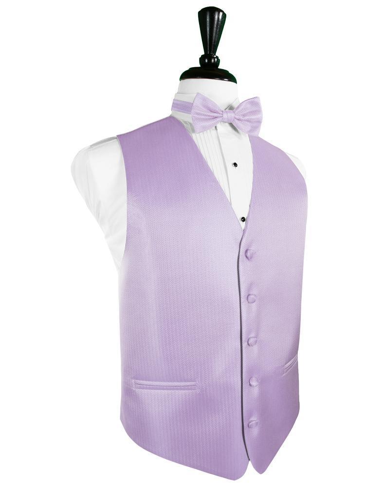 Cardi Lavender Herringbone Tuxedo Vest