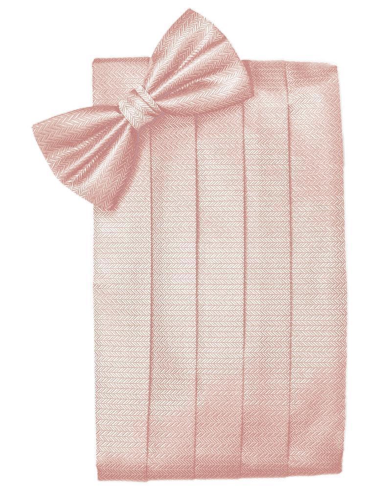 Cardi Peach Herringbone Kids Cummerbund