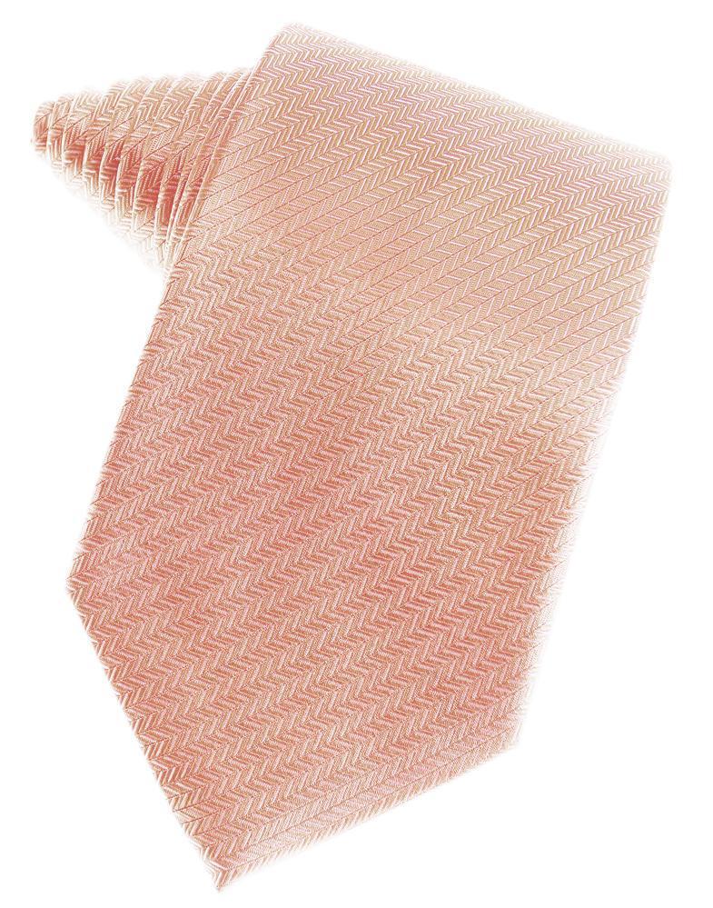 Cardi Self Tie Peach Herringbone Necktie