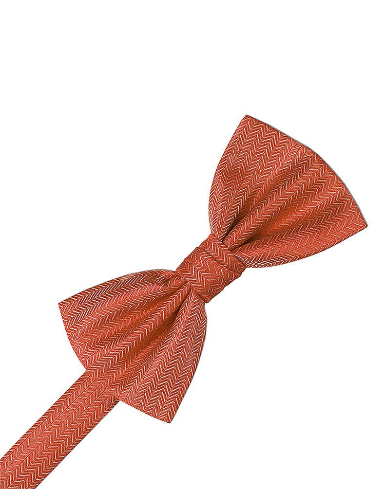 Cardi Persimmon Herringbone Bow Tie