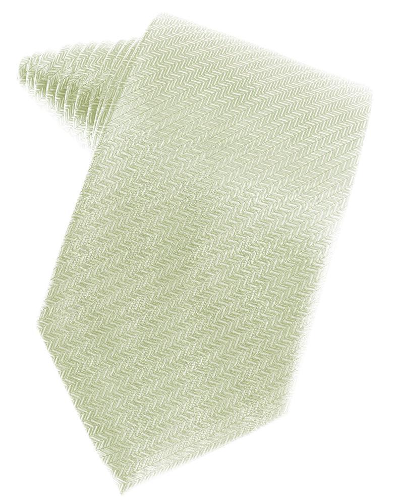 Cardi Self Tie Pistachio Herringbone Necktie