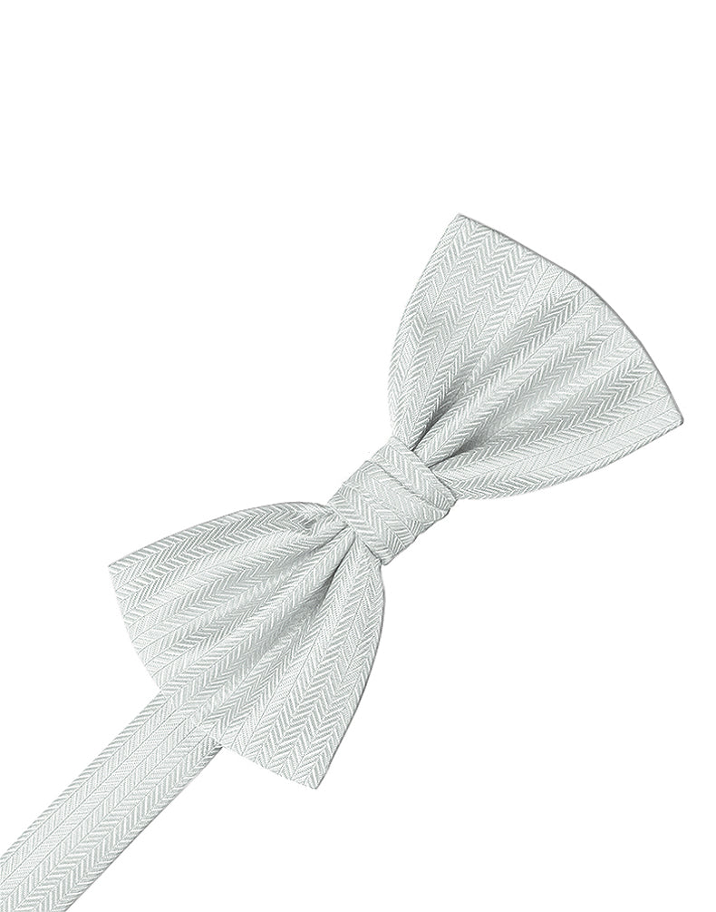 Cardi Platinum Herringbone Bow Tie