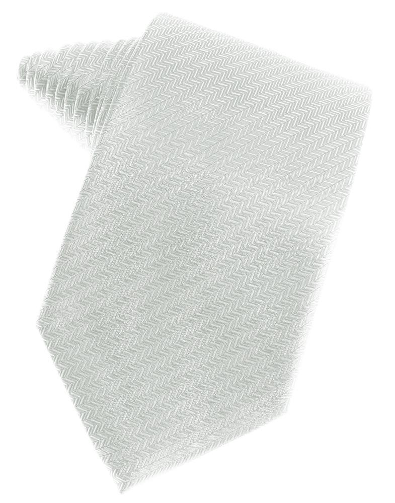 Cardi Self Tie Platinum Herringbone Necktie
