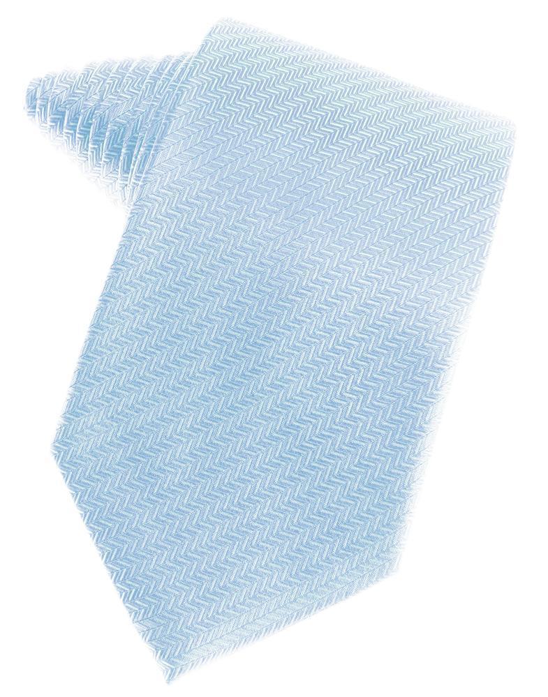 Cardi Self Tie Powder Blue Herringbone Necktie