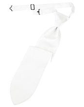 Cardi Pre-Tied White Herringbone Necktie