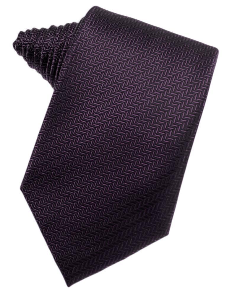 Cardi Self Tie Raisin Herringbone Necktie