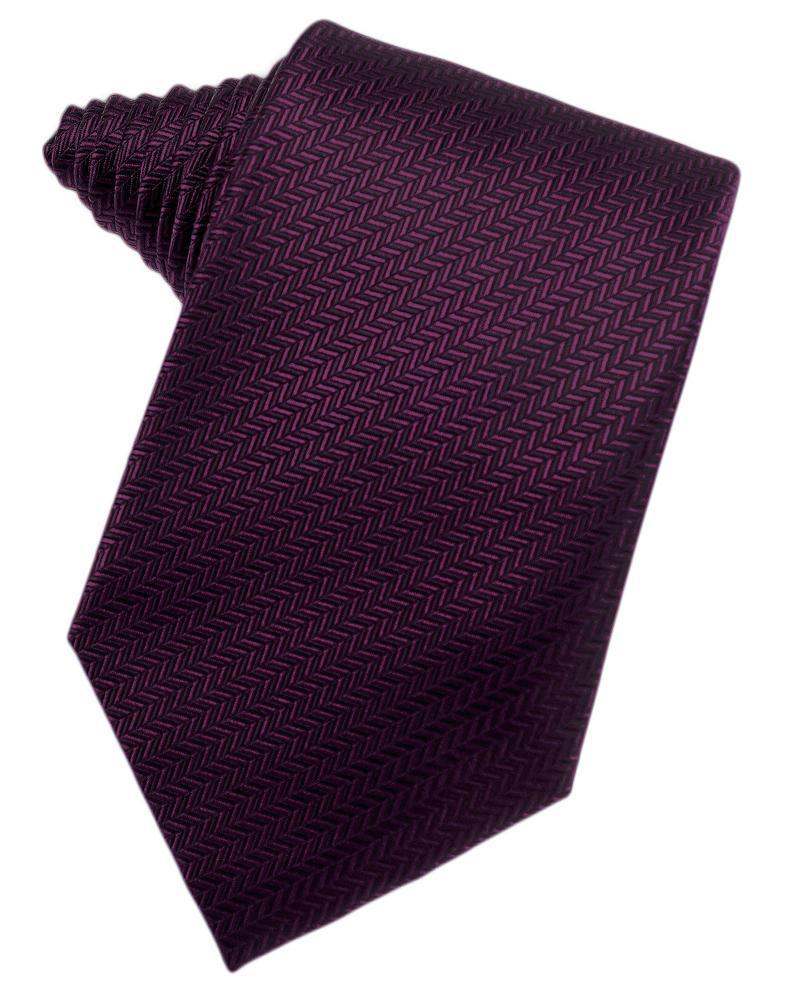 Cardi Self Tie Sangria Herringbone Necktie