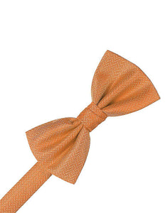 Cardi Tangerine Herringbone Kids Bow Tie