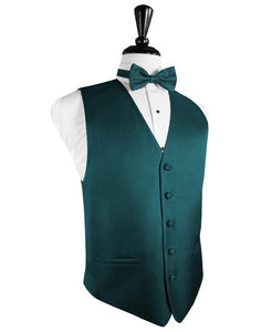 Cardi Teal Herringbone Tuxedo Vest