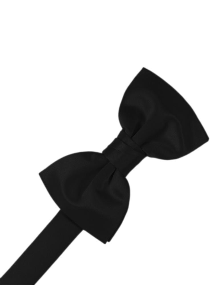 Cardi Pre-Tied Black Luxury Satin Bow Tie