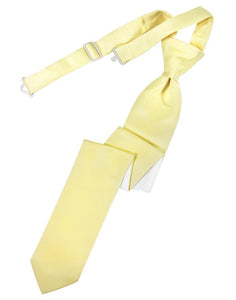 Cardi Pre-Tied Canary Luxury Satin Skinny Necktie