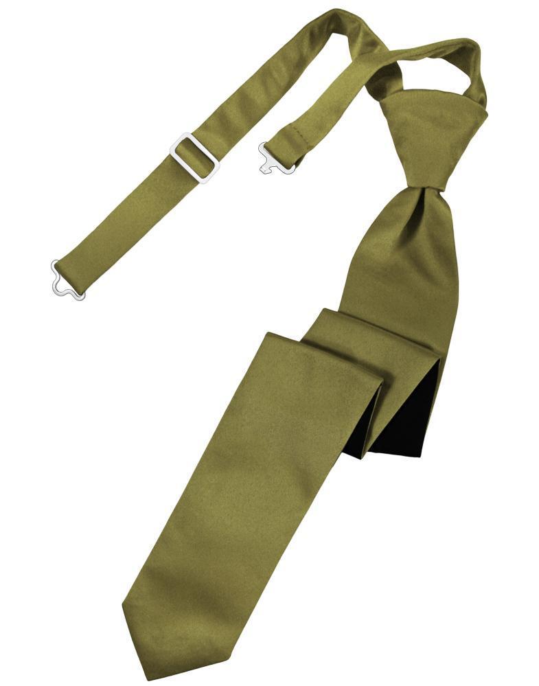 Cardi Pre-Tied Fern Luxury Satin Skinny Necktie