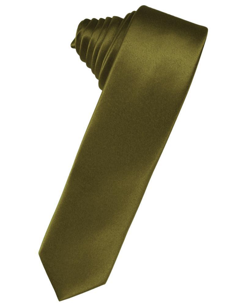 Cardi Self Tie Fern Luxury Satin Skinny Necktie
