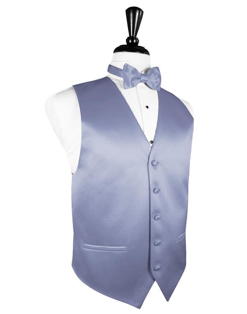 Cardi Periwinkle Luxury Satin Tuxedo Vest