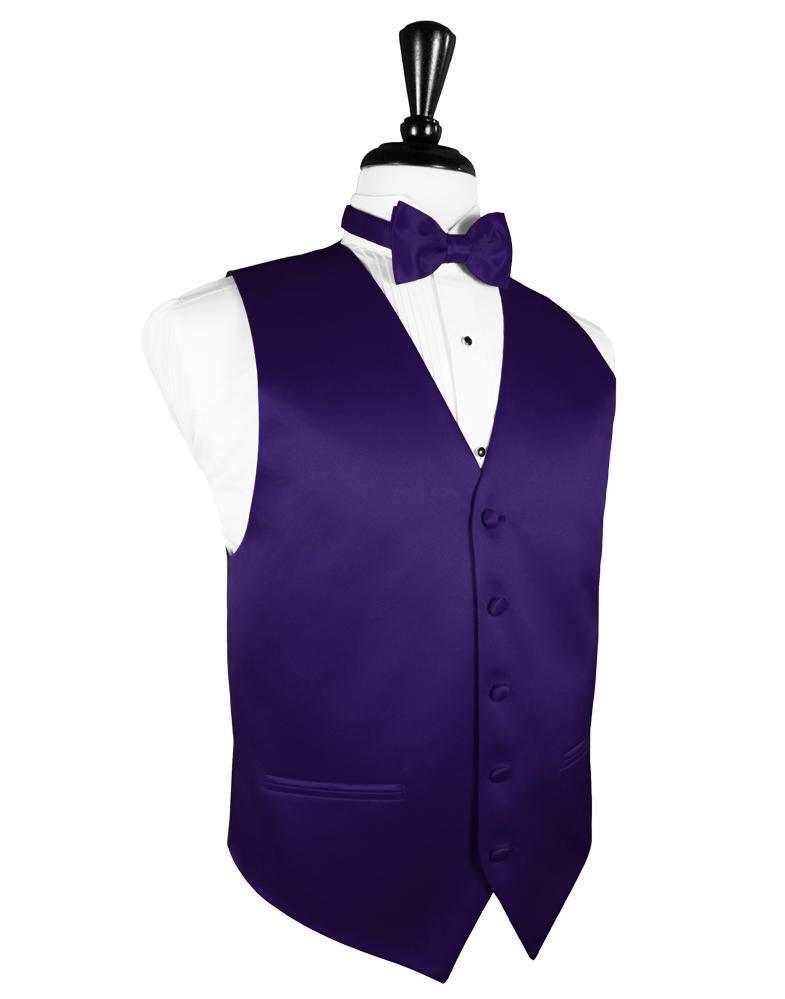 Cardi Purple Luxury Satin Tuxedo Vest