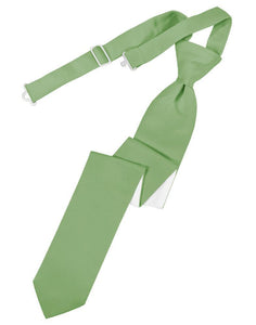 Cardi Pre-Tied Sage Luxury Satin Skinny Necktie