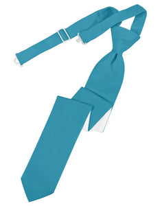 Cardi Pre-Tied Turquoise Luxury Satin Skinny Necktie