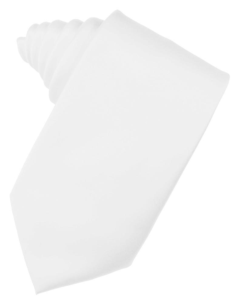 Cardi Self Tie White Luxury Satin Necktie