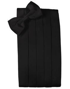 Cristoforo Cardi Black Noble Silk Cummerbund & Bow Tie Set