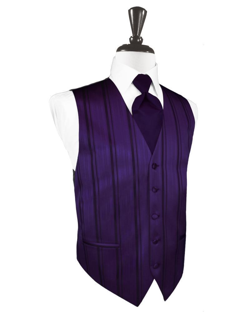 Amethyst Striped Satin Tuxedo Vest Amethyst Striped Satin Tuxedo Vest