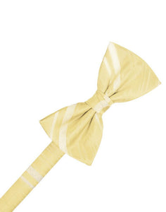 Cardi Pre-Tied Banana Striped Satin Bow Tie