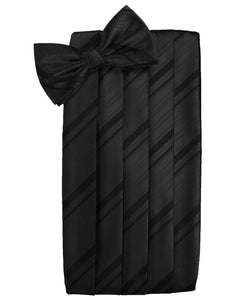 Cardi Black Kids Striped Satin Cummerbund