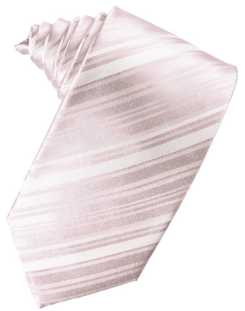 Cardi Self Tie Blush Striped Satin Necktie