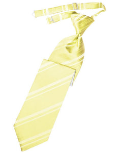 Cardi Pre-Tied Canary Striped Satin Necktie