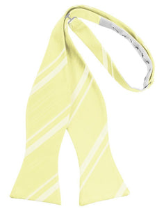 Cardi Self Tie Canary Striped Satin Bow Tie