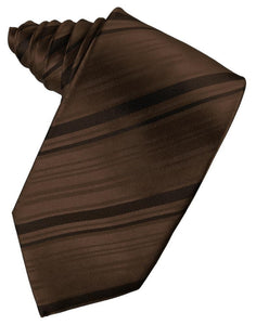 Cardi Self Tie Chocolate Striped Satin Necktie